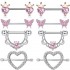 Gaby new sale nipple rings silver plated pink jewelry set nipple piercing stainless steel wholesale piercing body jewelry