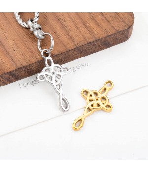 Personalized Stainless Steel Celtic Knot Pendant Interwoven Infinite Cross DIY Necklace Crafts for Jewelry Gift Making