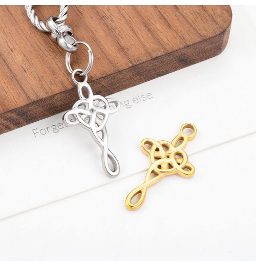 Personalized Stainless Steel Celtic Knot Pendant Interwoven Infinite Cross DIY Necklace Crafts for Jewelry Gift Making