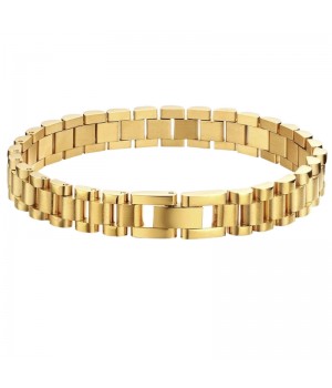 Fashion Stainless Steel 18K Gold Plated Watchband Link Chain Bracelet Bangle Jewelry Women