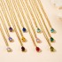 BirthStone Jewelry Gift Gold Plated Stainless Steel Zircon Water Drop Teardrop Pendant Birthstone Necklace For Women