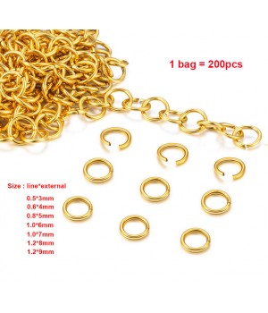 Factory Directly Wholesale Price 14k 18k Solid Gold stainless steel Metal Open Jump Rings For jewelry Making