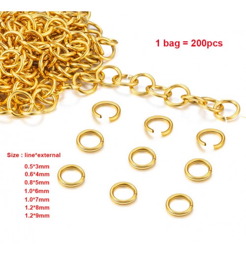 Factory Directly Wholesale Price 14k 18k Solid Gold stainless steel Metal Open Jump Rings For jewelry Making