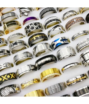 2023 factory directly wholesale mixed lot batch size stainless steel ring jewelry for men and women