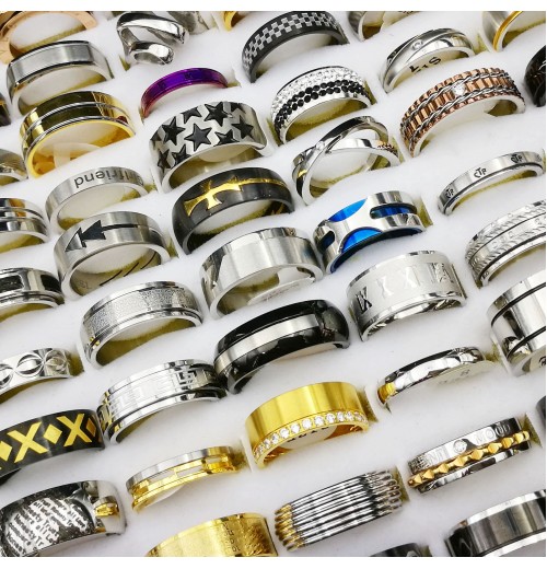 2023 factory directly wholesale mixed lot batch size stainless steel ring jewelry for men and women